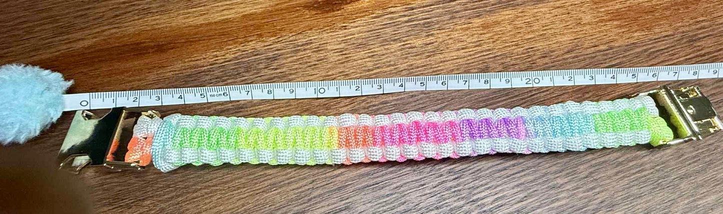 Ready to Ship – Handmade Rainbow Paracord Pet Collar (25cm)