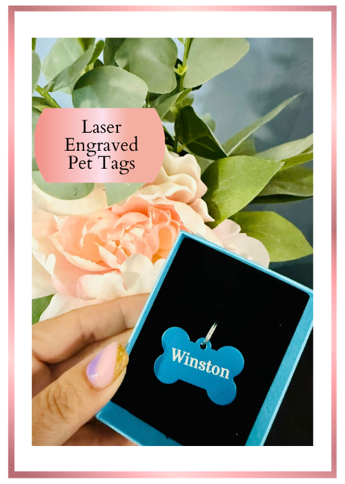 Light Blue Dog ID Tag