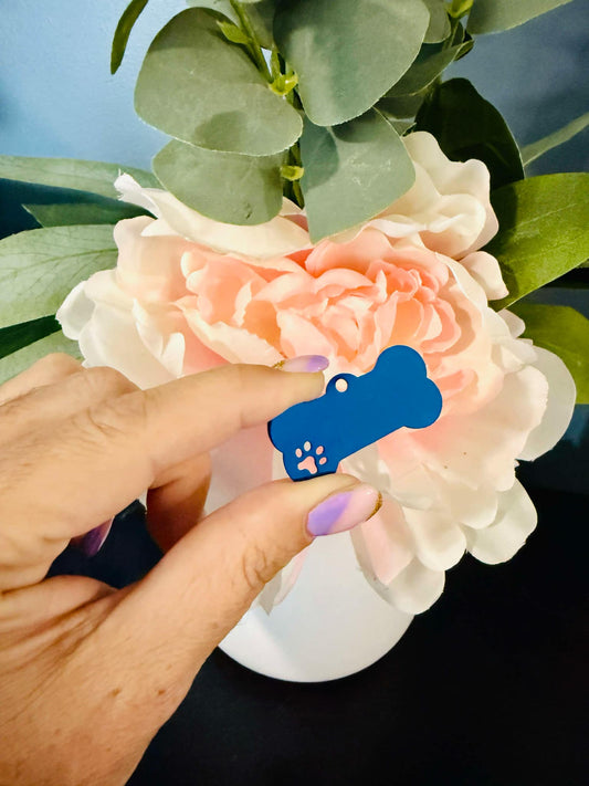 Blue Stainless Steel Dog Tag