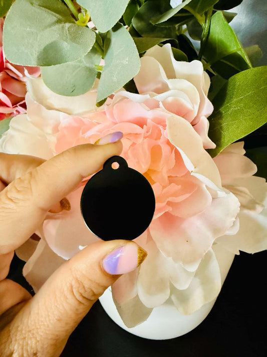 Round Black ID Tag
